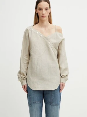 Coperni Heart koszula safari damska lniana gładka