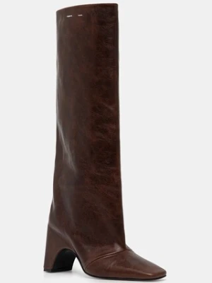 Coperni kozaki skórzane Bridge Boot damskie kolor brązowy na słupku COPSH03F6064