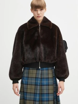 Coperni kurtka Faux Fur Bomber kolor brązowy przejściowa COPBL33F9015