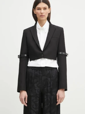 Coperni marynarka Hybrid Cropped Tailored kolor czarny jednorzędowa COPV74F3004