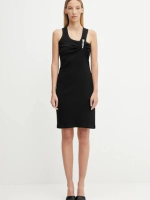 Coperni sukienka bawełniana Washing Clip Rib Dress kolor czarny midi dopasowana COPR192F5033
