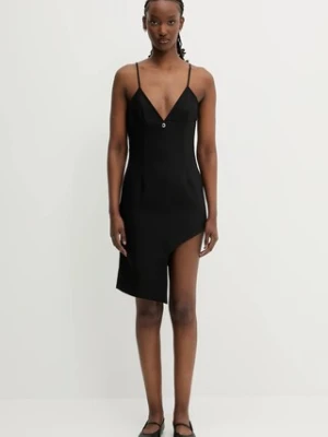 Coperni sukienka Tailored Asymmetric kolor czarny mini prosta COPR187F3004