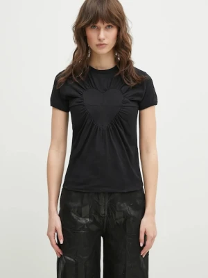 Coperni t-shirt bawełniany Gathered Heart damski kolor czarny COPJS01F5011