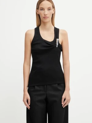 Coperni top bawełniany Washing Clip Rib Top kolor czarny COPT41BISF5033