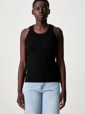 coperni top damski bawełniany Rib Logo Tank czarny