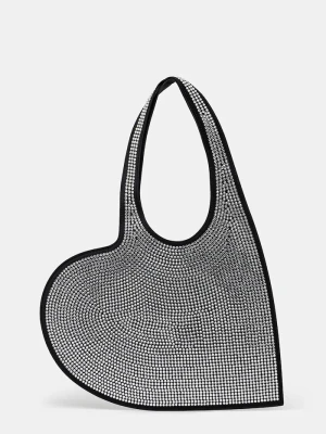 coperni torebka Crystal-Embellished Mini Heart Tote czarny