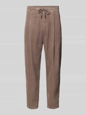Cordhose o standardowej wysokości stanu z tunelem ściągającym w pasie Marc O'Polo Beżowy