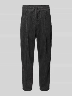 Spodnie sztruksowe o kroju relaxed fit z czystej bawełny model 'VIGGO CROPPED' Marc O'Polo Grafitowy