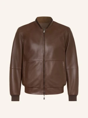 Corneliani Skórzana Kurtka Dwustronna braun