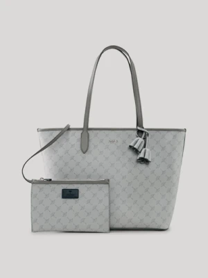 Cornflower torba shopper Cortina Lara w kolorze jasnoszarym ze wzorem Joop