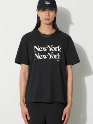 Corridor t-shirt bawełniany New York New York męski kolor czarny z nadrukiem TS0008-BLK