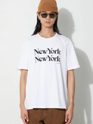 Corridor t-shirt bawełniany New York New York T-Shirt męski kolor biały z nadrukiem TS0007-WHT