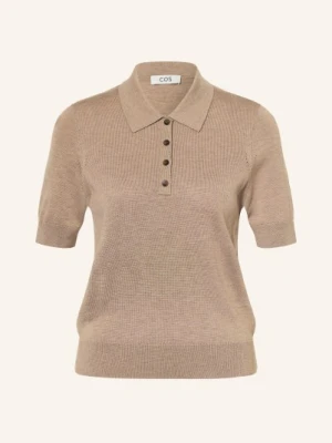Cos Dzianinowa Koszulka Polo beige