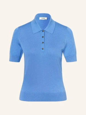 Cos Dzianinowa Koszulka Polo blau