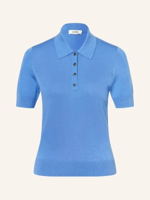 Cos Dzianinowa Koszulka Polo blau NIEBIESKI