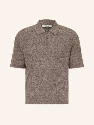 Cos Dzianinowa Koszulka Polo Z Jedwabiem I Lnem braun