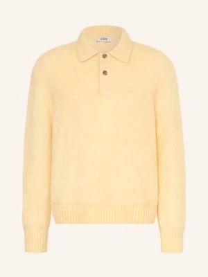 Cos Dzianinowa Koszulka Polo Z Moherem beige