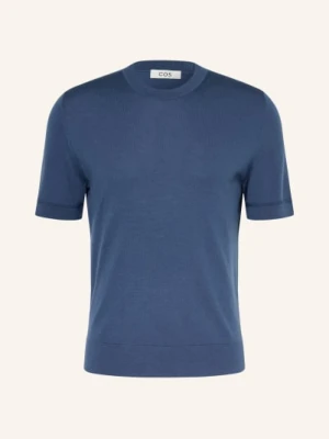 Cos Dzianinowa Koszulka Z Wełny Merino blau
