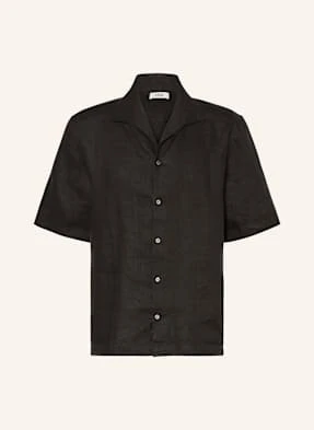 Cos Koszula Z Klapami Regular Fit Z Lnu schwarz