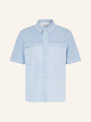 Cos Koszula Z Krótkim Rękawem Comfort Fit Z Mieszanki Materiałów blau