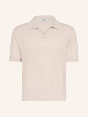 Cos Koszulka Polo Z Dzianiny Loose Fit Z Lnu beige