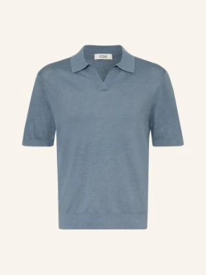 Cos Koszulka Polo Z Dzianiny Loose Fit Z Lnu blau