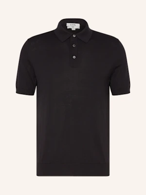 Cos Koszulka Polo Z Dzianiny Z Dodatkiem Jedwabiu schwarz