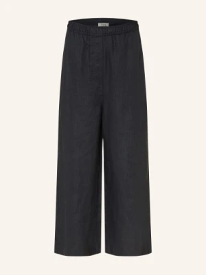 Cos Spodnie Typu Culotte Z Lnu blau GRANATOWY