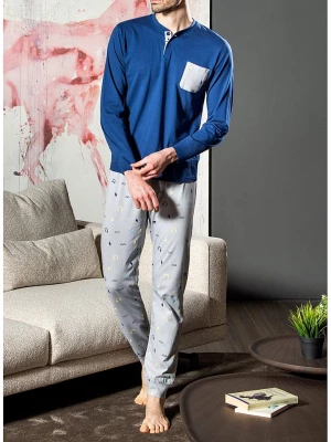 COTONELLA Piżama w kolorze niebiesko-szarym rozmiar: XL