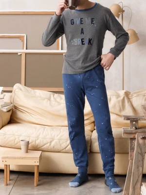 COTONELLA Piżama w kolorze szaro-niebieskim rozmiar: XL