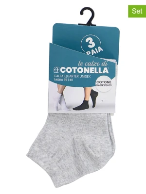 COTONELLA Skarpety (3 pary) w kolorze jasnoszarym rozmiar: 39-42