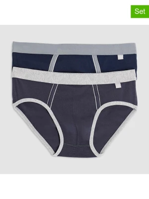 COTONELLA Slipy (2 pary) w kolorze granatowo-szarym rozmiar: M