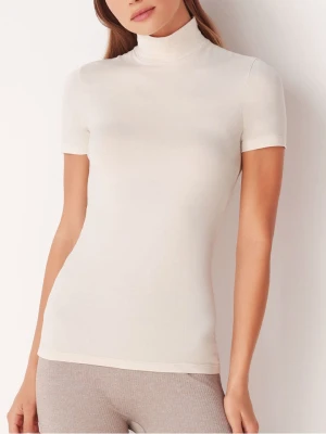 COTONELLA Top w kolorze kremowym rozmiar: M