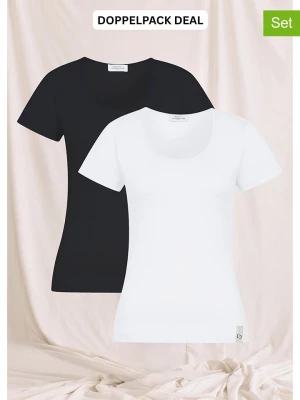 Cotton Candy Koszulki (2 szt.) "Banina O" w kolorze czarno-białym rozmiar: M