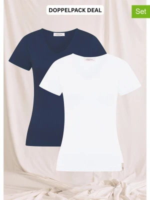 Cotton Candy Koszulki (2 szt.) "Banina V" w kolorze biało-granatowym rozmiar: M
