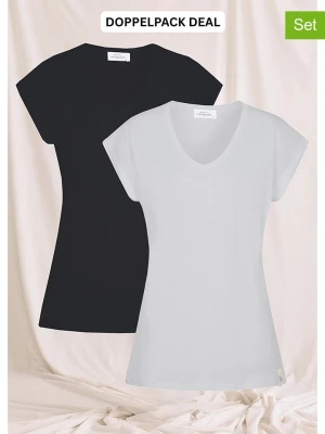 Cotton Candy Koszulki (2 szt.) "Deniz V" w kolorze jasnoszaro-czarnym rozmiar: L