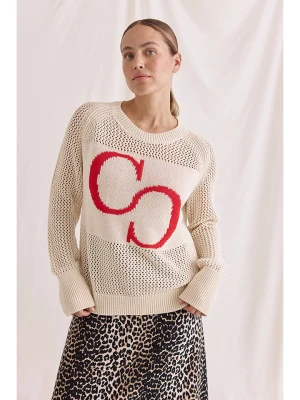 Cotton Candy Sweter "Daliah" w kolorze beżowo-czerwonym rozmiar: XS