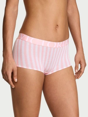 Cotton Majtki bawełniane szorty Exploded Logo Boyshort Victoria's Secret Paski