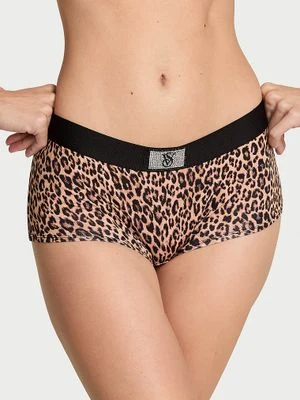 Cotton Majtki bawełniane szorty z błyszczącym logo Shine Patch Victoria's Secret