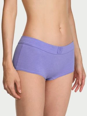 Cotton Majtki bawełniane szorty z naszytym koronkowym logo Victoria's Secret