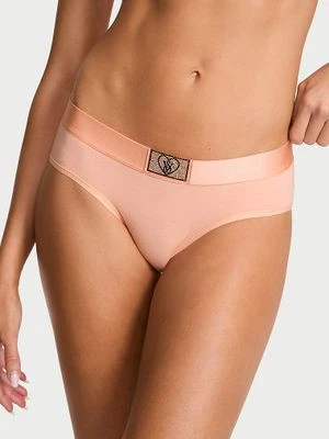 Cotton Majtki bawełniane z błyszczącym logo Heart Shine Patch Hiphugger Victoria's Secret