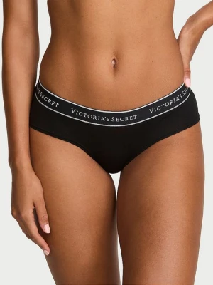 Cotton Majtki bawełniane z logo w talii Cheeky Victoria's Secret Czarny