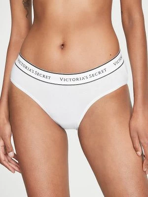 Cotton Majtki bawełniane z logo w talii Hiphugger Victoria's Secret