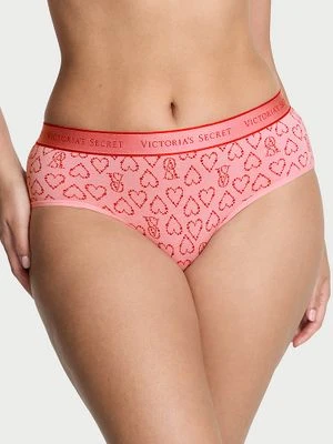 Cotton Majtki bawełniane z logo w talii Hiphugger Victoria's Secret