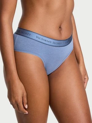 Cotton Majtki bawełniane z logo w talii Hiphugger Victoria's Secret