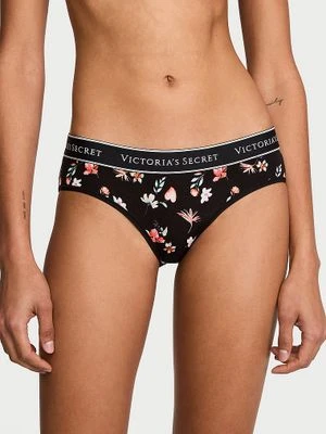 Cotton Majtki bawełniane z logo w talii Hiphugger Victoria's Secret