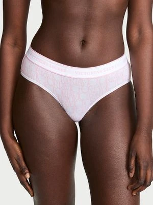 Cotton Majtki bawełniane z logo w talii Hiphugger Victoria's Secret 7M6F