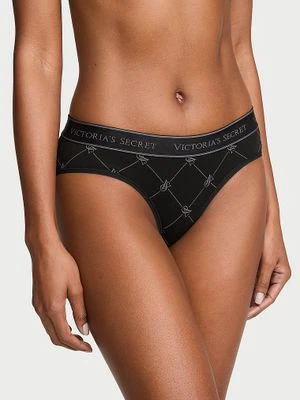 Cotton Majtki bawełniane z logo w talii Hiphugger Victoria's Secret 7PFO