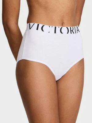 Cotton Majtki bawełniane z wysokim stanem Exploded Logo Brief Victoria's Secret