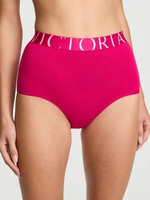 Cotton Majtki bawełniane z wysokim stanem Exploded Logo Brief Victoria's Secret